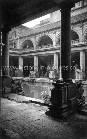 The Great Roman Baths, Bath, Somerset. c.1912